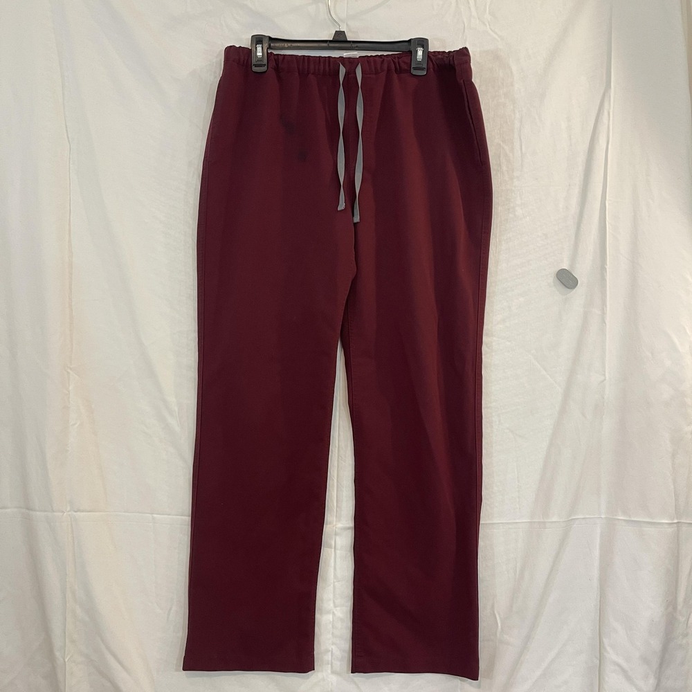 FIGS Scrub Pants Mens Large Burgundy Technical Collection Drawstring FM4500